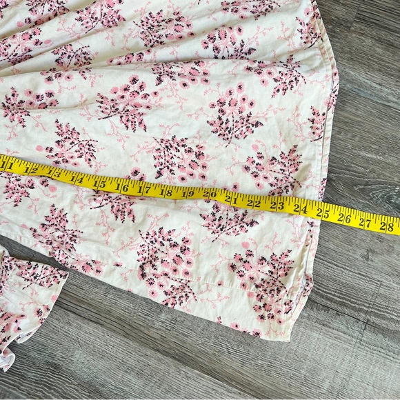 Piccola Floral Ruffle Corduroy Dress in Cream/Pink - Picture 8 of 9